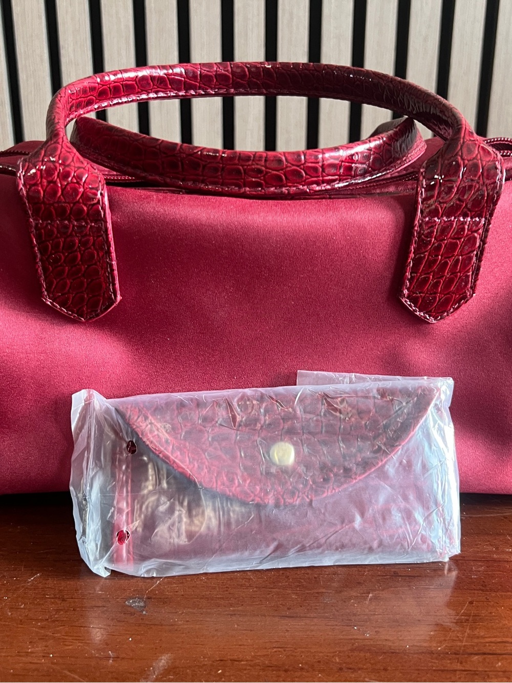 Elizabeth Arden Red Tote with Croc-Texture Trim